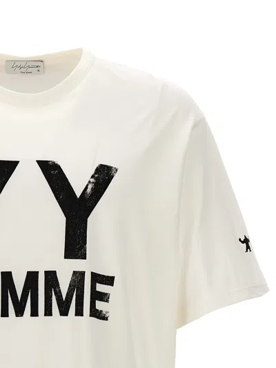 Shop Yohji Yamamoto Logo Print T-shirt White