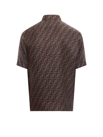 Shop Fendi Silk Shirt With Ff Motif