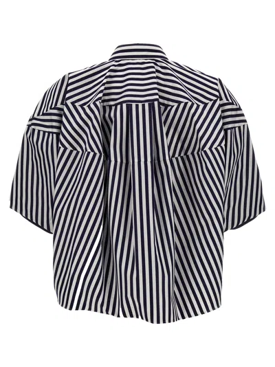 Shop Sacai Striped Poplin Shirt Shirt, Blouse Blue