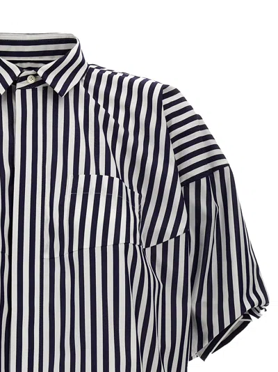 Shop Sacai Striped Poplin Shirt Shirt, Blouse Blue