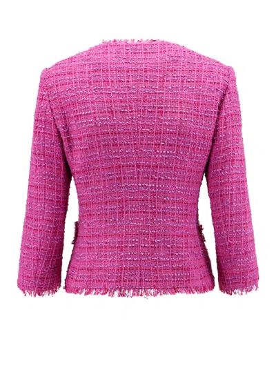 Shop Tagliatore Tweed Blazer With Frayed Profiles