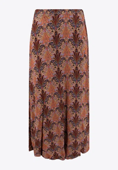 Shop Etro All-over Print Maxi Skirt In Multicolor