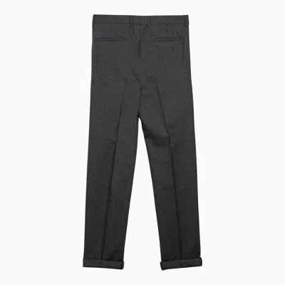 Shop Brunello Cucinelli Grey Wool Regular Pants Men In Gray
