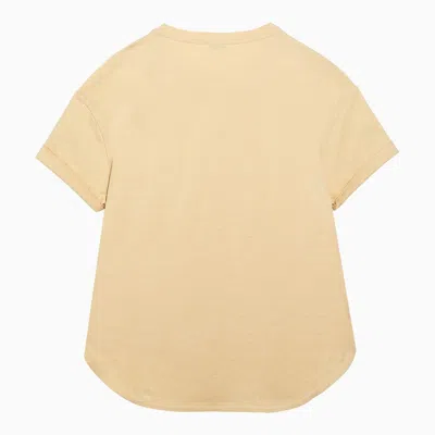 Shop Brunello Cucinelli Lemon-coloured Cotton T-shirt Women In Yellow