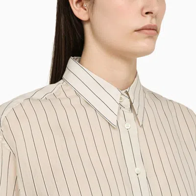 Shop Brunello Cucinelli Striped Silk Blend Shirt Women In Multicolor