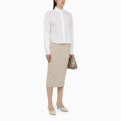 Shop Brunello Cucinelli White Cotton-blend Shirt Women
