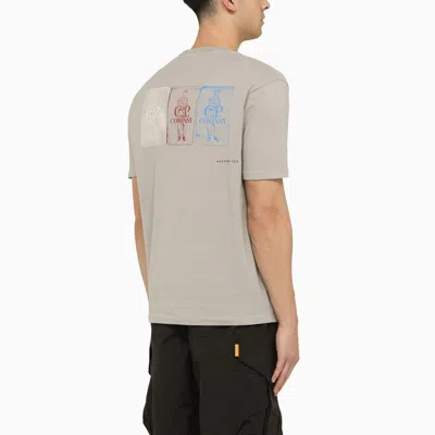 Shop C.p. Company Cotton Grey T-shirt With Logo Men In Gray