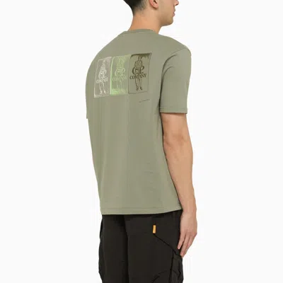 Shop C.p. Company Cotton Agave Green T-shirt With Logo Men