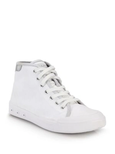 Shop Rag & Bone Standard Issue Canvas High-top Trainers In White