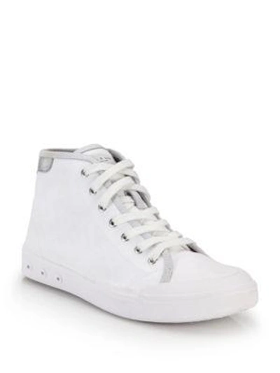 Shop Rag & Bone Standard Issue Canvas High-top Trainers In White