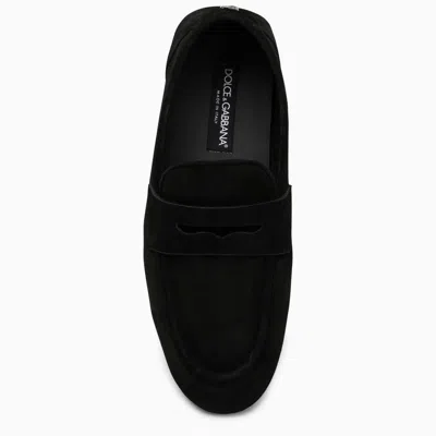 Shop Dolce & Gabbana Dolce&gabbana Black Suede Loafer Men