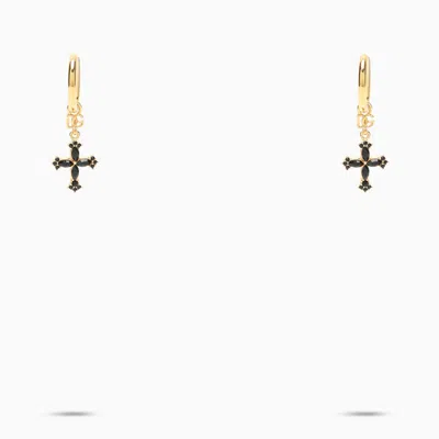 Shop Dolce & Gabbana Dolce&gabbana Drop Earrings With Crosses Women In Silver