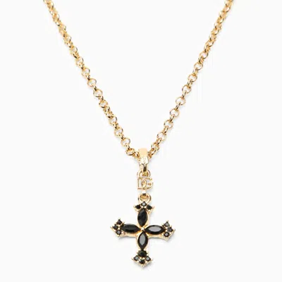 Shop Dolce & Gabbana Dolce&gabbana Thin Chain Necklace With Cross Women In Silver