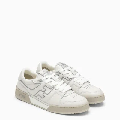 Shop Fendi Match Low Trainer In White Leather Men