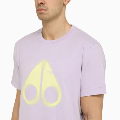 Shop Moose Knuckles Orchid-coloured Cotton T-shirt With Logo Print Men In Purple