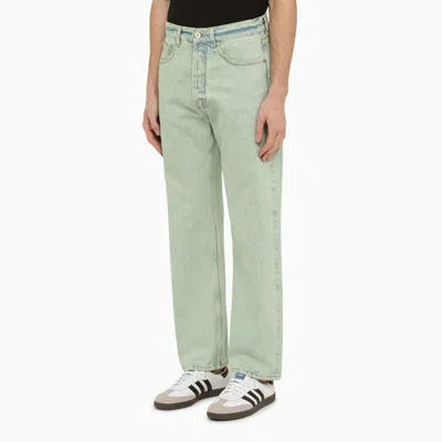 Palm Angels Straight-leg Basic Jeans In Green