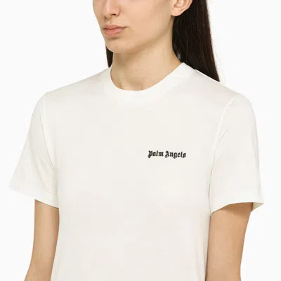 Shop Palm Angels White Cotton T-shirt With Logo Women