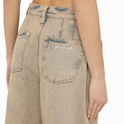 Shop Palm Angels Wide Jeans In Pinkish Denim Women