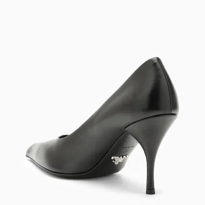 Shop Prada Black Pointed Pumps In Leather Women