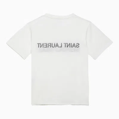 Shop Saint Laurent White Cotton T-shirt With Logo Women