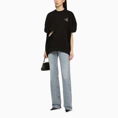 Shop Vivienne Westwood Black Cotton Over-shirt With Cut-out Women