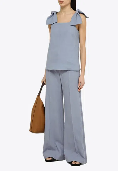 Shop Chloé Bow-detailed Tank Top In Blue