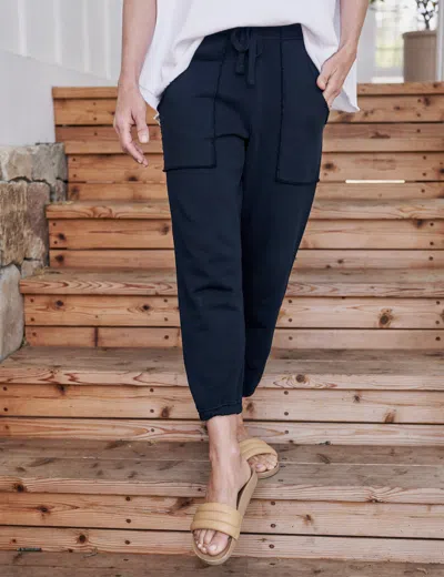Frank & Eileen Eamon Patch Pocket Cotton Joggers In Navy
