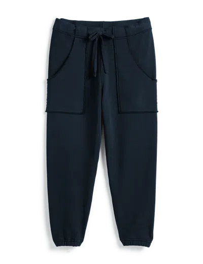 Frank & Eileen Eamon Patch Pocket Cotton Joggers In Navy