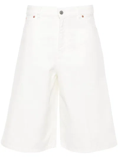 Shop Victoria Beckham Dropped Crotch Denim Bermuda Shorts Clothing In White