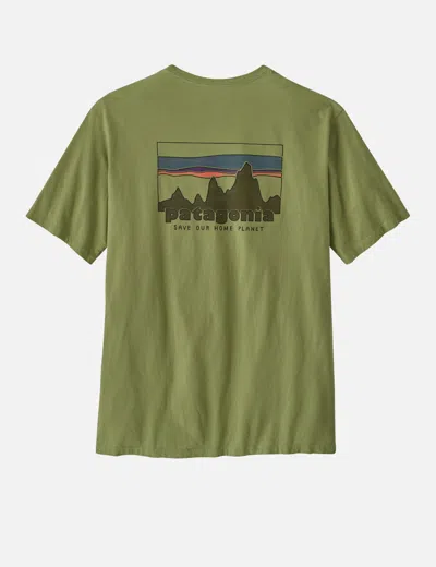 Shop Patagonia '73 Skyline Organic T-shirt In Green