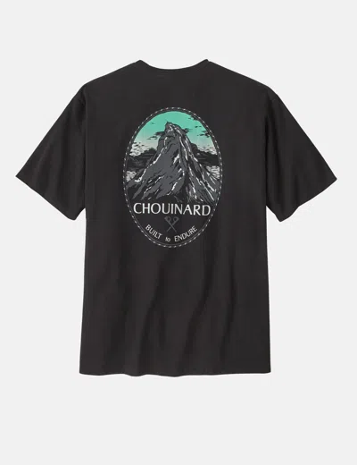 Shop Patagonia Chouinard Crest Pocket Responsibili-tee T-shirt In Black