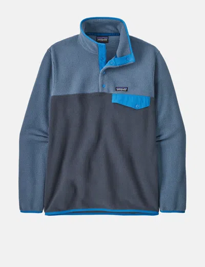 Shop Patagonia Lightweight Synch Snap-t Fleece Pullover In Blue