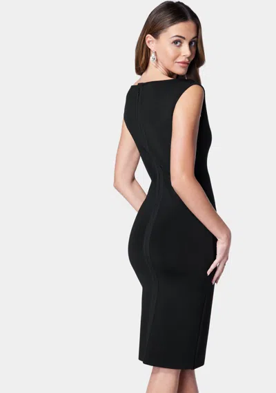 Shop Bebe Bandage V Neck Dress In Black