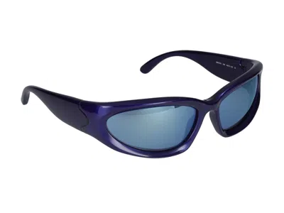 Shop Balenciaga Sunglasses In Blue Blue Blue Blue