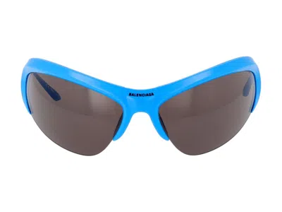 Shop Balenciaga Sunglasses In Light Blue Silver Grey