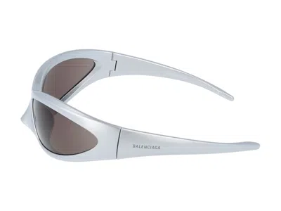 Shop Balenciaga Sunglasses In Silver Silver Grey