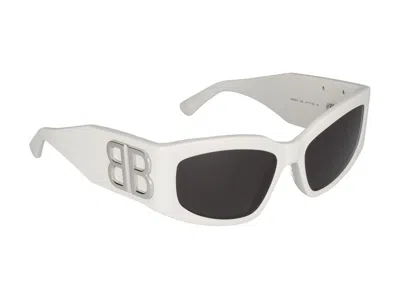 Shop Balenciaga Sunglasses In White White Grey