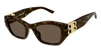 Shop Balenciaga Sunglasses In Tortoise