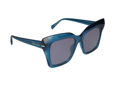 Shop Blumarine Sunglasses In Blue/petroleum Glossy