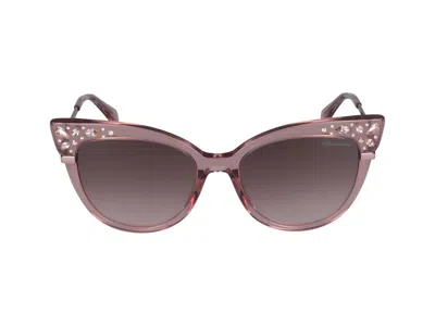 Shop Blumarine Sunglasses In Pink Transparent Glossy