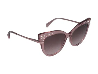 Shop Blumarine Sunglasses In Pink Transparent Glossy