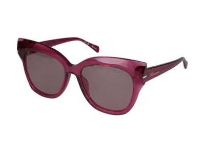 Shop Blumarine Sunglasses In Cyclamen Transparent Glossy
