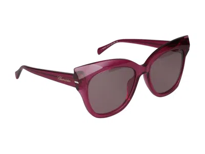 Shop Blumarine Sunglasses In Cyclamen Transparent Glossy