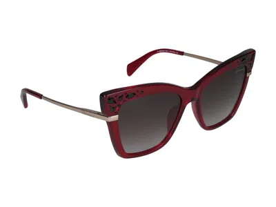 Shop Blumarine Sunglasses In Red Transparent Glossy