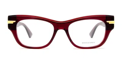 Shop Bottega Veneta Eyeglasses In Burgundy