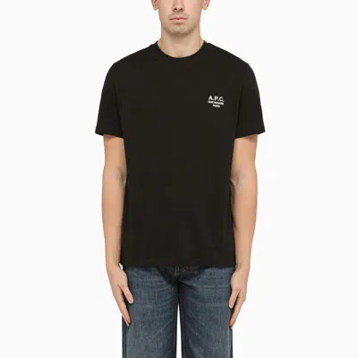 Shop Apc A.p.c. T-shirt With Contrasting Logo Lettering In Black