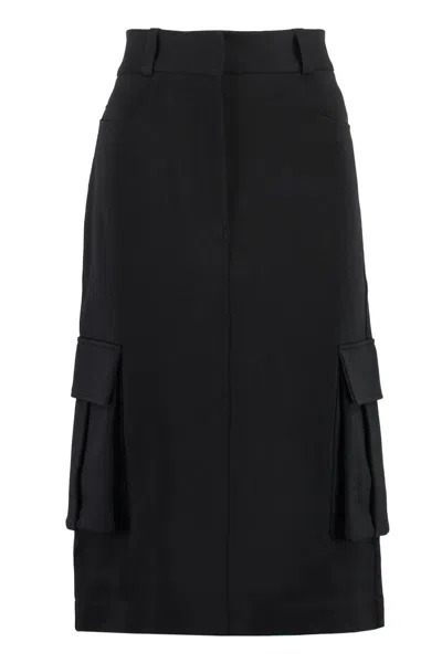 Givenchy Technical Fabric Mini Skirt With Dual Back Pockets In Black