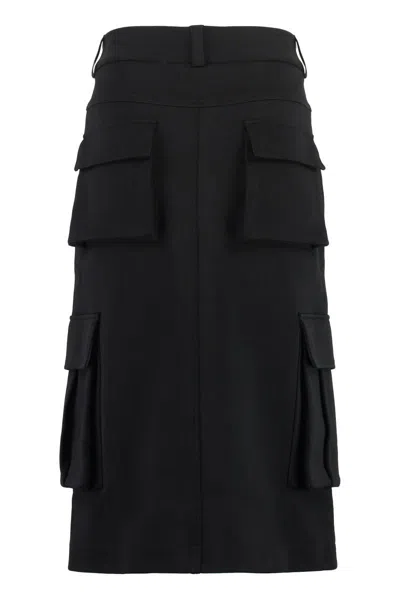Givenchy Technical Fabric Mini Skirt With Dual Back Pockets In Black