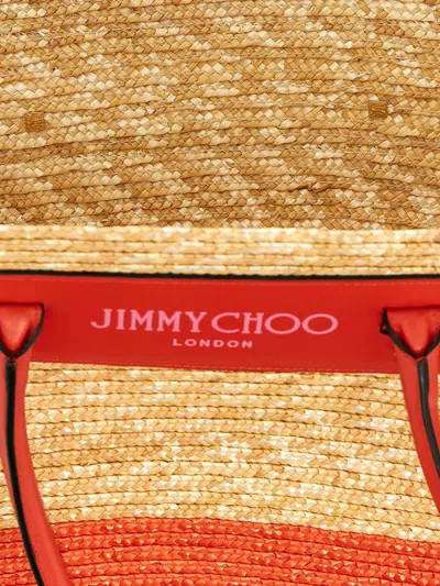 Shop Jimmy Choo 'beach Basket Tote/m' Shopping Bag In Fuchsia