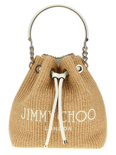 Shop Jimmy Choo 'bon Bon' Bucket Bag In Beige